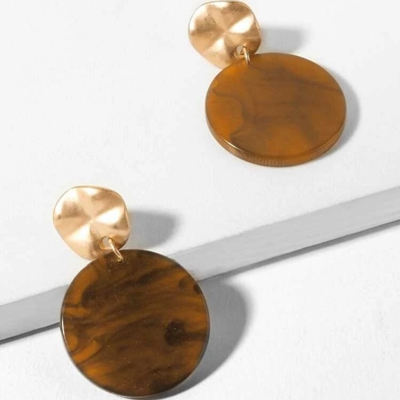 Jewelry - Marble Pattern Round Drop Earrings